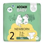 Moomin Baby Newborn Eco Diapers Size 2, 3-6 kg, 56 Premium Diapers with Moisture Indicator | Soft and Skin-Friendly, No Unnecessary Chemicals |