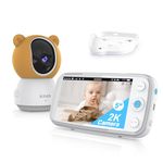 KAWA 2K Baby Monitor, Video Baby Monitor with Camera and Night Vision, 5" IPS Screen, Video Storage Available, 4000mAh, 4X Zoom, 2-Way Talk, 6 Lullabies, Temp detection, 180° Flip Camera Monitor