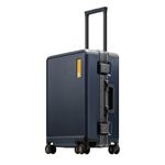 LEVEL8 Zipperless Luggage Carry on Suitcase with Aluminum Frame Luggage 20 inch Trolley PC Trolley Hardside Spinner Luggage Double TSA, Hegent Series Blue