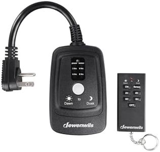 DEWENWILS Dawn to Dusk Outdoor Timer for Swimming Pool, 125V/ 15A Plug in Sensor Outlet Timer Waterproof, 100FT Range Remote Control with 2 Grounded Electrical Outlets for Pool Pumps, Fountain, UL