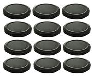 Mkd2 Rise Glass Jar Lids Only 63mm (Black, Set of 12) For 63 mm Mouth Jars, Rust-Proof, Leak Proof Airtight Metal Cap