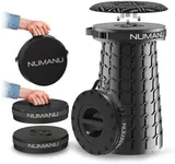 NUMANU 2024 Upgraded XXL Collapsible Stool 19.7" & Seat Cushion + Carry Bag, 1000lbs Max Weight, Heavy Duty Portable Retractable Folding Chair or Travel Footrest, Gift for Camping & Outdoors