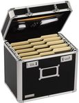 Vaultz Locking File Organizer Box - 13.5 x 13.25 x 10.5 Inch Large, Portable Locking Storage Box for Filing Letters & Documents w/Combination Lock, Black