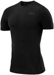 TCA Men's Compression Shirt - Short Sleeve Compression Shirt Men Quick Dry Athletic Workout Base Layer Thermal Top - Black Stealth, XX-Large