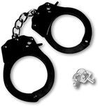 HOHAJIU Toy Handcuffs with Keys Metal Toy Handcuffs for Kids (Black)