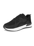 SIR CORBETT Men's Black Synthetic Walking Ankle Sneakers - 6 UK