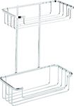 Croydex QM260541 Chrome 2-Tier Cosmetic Basket Shower Caddy, 5 Year Rust Free Guarantee, Silver