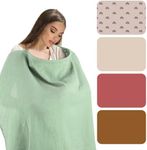 Nursing Cover for Breastfeeding, Muslin Privacy Breast Feeding Cover with Rigid Hoop, Breathable 100% Cotton Nursing Apron Stroller Car Seat Cover
