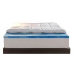 Sleep Innovations Dual Layer 4 Inch Memory Foam Mattress Topper, Queen Size, Medium Support, 2 Inch Cooling Gel Memory Foam Plus 2 Inch Pillow Top Cover