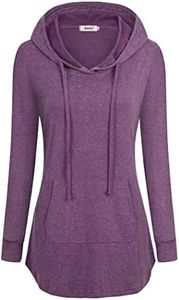BEPEI Women Tees, Hoody Shirt Wear to Work Fashion Tunic Blouses Tops Purple XL Spring Zulily Elastic Vibrant Semi-Loose Tops Drawstrings Kangaroo Pocket Hoodies Sweatshirts Outwear