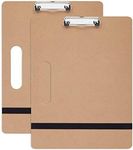 2-Pack Artist's Drawing Sketch Boards, Large Art Clipboards with Left-Side Handle Holes and Paper Retaining Rubber Bands, Portable Drafting Boards for Home, Office, Studio, and Field (13x17 in)