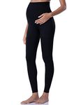 POSHDIVAH Women's Maternity Leggings Over The Belly Pregnancy Yoga Pants Active Wear Workout Leggings, Black, Large