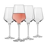 Krosno Large White Wine Glasses Set of 4 | 390 ml | Avant-Garde Collection | Crystal Glass | Perfect for Home, Restaurants and Parties | Dishwasher Safe