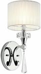 Kichler Parker Point 16.25"" Wall Sconce in Chrome, 1-Light Wall Mount Light with Optical Crystal Accents and Organza Fabric, ("16.25" H x 6.75" W), 42634CH