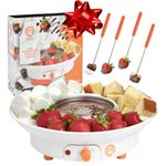 MasterChef Chocolate Fondue Maker- Deluxe Electric Dessert Fountain Fondue Pot Set with 4 Forks and Party Serving Tray