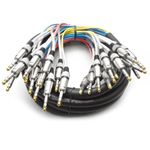 12 Channel 1/4-Inch TRS Snake Cable-15 Feet Long-Serviceable Ends-Pro Audio Effects Snake for Live, Recording, Studios, and Gigs-Patch, Amp, Mixer, Audio Interface 15-Feet