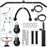 XonyiCos Fitness Cable Pulley System, Gym LAT and Lift Pulldown Machine Attachments, Home Workouts Equipments for Biceps Triceps Shoulder Arm Curl Forearm Muscle Strength Exercise