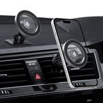 Spigen Magnetic Air Vent Car Mobile Holder [Super Strong Magnet] [MagSafe Ring Included][Extra Mini Dashboard Mount] for iPhone 16/15/14/13/12, Samsung Galaxy Series and More - Silver