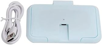 Baby Wipe Warmer,Baby Wipe Warmer Thermostat Temperature Double Layers Cover Portable USB Wet Heater Light Blue