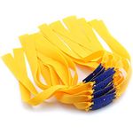 DZS Elec 12pcs Folding Yellow Flat Elastic Band 0.75mm Thickness Flat Rubber Bands for Slingshot Catapult