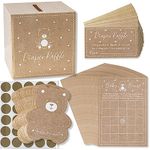 Kate Aspen Kraft Bear Diaper Raffle, Baby Shower Bingo & DIY Baby Shower Scratch Off Game Set (Set of 50), Gender Neutral Baby Shower Decorations for Girls & Boys