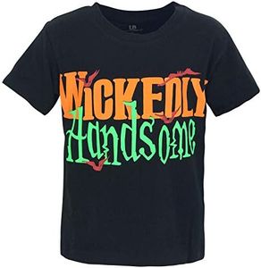 Boys Toddler Wicked Handsome Funny Halloween Shirt Raglan (6Y, Green)