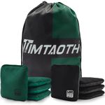 Timtaoth Dual Sided Corn Hole Bags Professional Cornhole Bags Set of 8 Regulation Size Weight Pro Corn Hole Bean Bags Slick and Stick (Dark Green&Black)