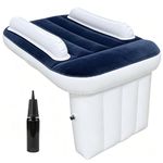 Inflatable Airplane Bed for Toddler,Portable Toddlers Airplane Blow Up Bed for Travel,Baby Airplane Mattress with Hand Pump,Toddler Travel Bed Fits Most Seats for Plane Car,Mom Travel Essentials,Blue