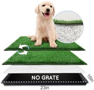 HQ4US 4LEGS Dog Grass Pad with Tray Small 58x40cm, Dog Puppy Litter Box with Odor Free Artificial Grass Pee Pads for Dogs Potty Tray with Hemmed Edge, Realistic for Indoor Balcony