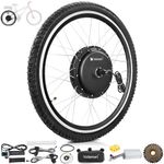 Voilamart 26" Rear Wheel Electric Bike Conversion Kit, 48V 1500W E-Bike Powerful Hub Motor Kit with Intelligent Controller and PAS System, Restricted to 250W for Road Bike