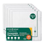 ECO SOUL [2 Ply, 200 Count] Premium Paper Napkin | Pack of 4 (50 Pulls Per Pack) | Eco Friendly Disposable Tissue Paper, Biodegradable Everyday Hand Paper Napkin