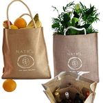 Jute Burlap Shopping Bags, 2 Bags with Strong Handles & 2 Inner Pockets | Ideal for Bottles & Garden Centre