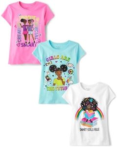 The Children's Place Girl Power Short Sleeve Graphic T-Shirts,multipacks, Girls Rule 3-Pack, X-Large