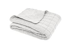 Sleepdown Quilted Waffle Throw Over Sofa Bed Super Soft Warm Cosy Luxury Blanket Bed Bedspread - Natural - 200cm x 150cm,5056242894315