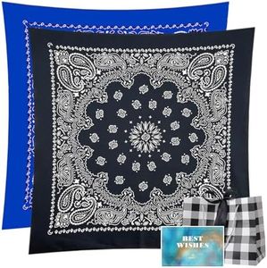 Tasttin Paisley Print Large Versatile Bandanas for Boyfriend, Husband - Fashionable Men's Gifts 27x27 Inch 100% Cotton(2pcs)