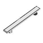 Neodrain 28-Inch Offset Linear Shower Drain with Tile Insert Grate Cover, Brushed 304 Stainless Steel Rectangle Side Outlet Shower Floor Drain, Adjustable Leveling Foot, Hair Strainer/Catcher