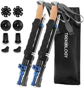 TREKOLOGY Trekking Poles – Collapsible Hiking Poles with Cork Handle, Ultralight Folding Walking Poles for Women & Men, Lightweight Aluminum Hiking Sticks & Walking Sticks (2pc)