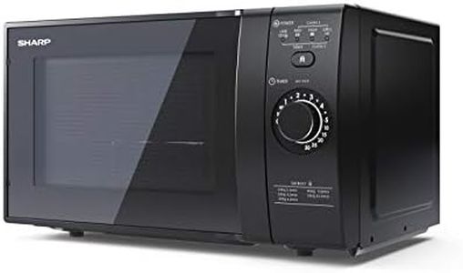 SHARP YC-GG02U-B Compact 20 Litre 700W Digital Microwave with 1000W Grill, 3 power levels, ECO Mode, defrost function, LED cavity light - Black