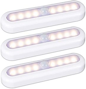 Motion Sensor Lights Indoor, STAR-SPANGLED High CRI Stick on Lights Battery Powered, Stair Lights Wireless, LED Wardrobe Cupboard Lights Battery Operated for Under Cabinet, Closet (Warm White, 3 Pack)