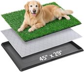 Dog Grass Pad with Tray 45”×29” Dog Litter Box Toilet Artificial Grass for Large Dogs, Reusable Pee Pads for Dogs, Realistic, Indoor/Outdoor Training Potty for Balcony (Pet Training Tray, 45“x29)
