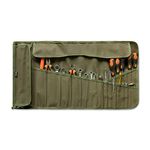 ARMORO Heavy Duty Canvas Tool Roll Organizer Tool Bag, 23 Slots and 1 Pocket, Easy to Roll and Carry for DIY Enthusiasts (Olive)