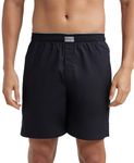 Jockey MC10 Men's Super Combed Mercerized Cotton Woven Fabric Boxer Shorts_Black_L