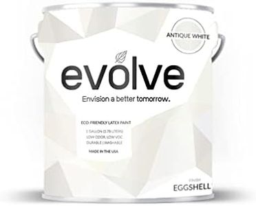 EVOLVE Paint & Primer: Environment-friendly, Low Sheen with One-coat Coverage for Interior & Exterior surfaces (Antique White, 1-Gallon)