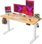 BEXEVUE Height Adjustable Electric Standing Desk - 120x60 cm Stand Up Table Desk Thick Splice Board, Smart Control Panel 3 Memory Heights, Anti-Collision System, Sit Stand Desk for Home Office