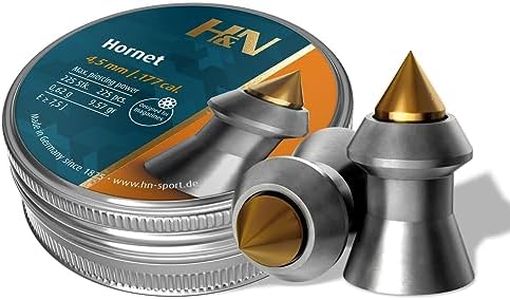 H&N Sport Haendler & Natermann Hornet Pointed Airgun Pellets, .177 Caliber / 9.6 Grains (225 Count), Gray (PY-P-1185)