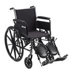 Drive Medical K316DFA-ELR Cruiser III Lightweight Folding Wheelchair with Removable Flip Back Arms and Elevating Leg Rests, Black