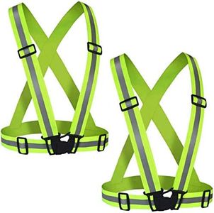 Amprich Reflective Vest (2Pack) Adjustable Lightweight Elastic Safety Vest Outdoor Gear