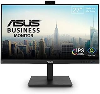 ASUS 27” 1080P Video Conference Monitor (BE279QSK) - Full HD, IPS, Built-in Adjustable 2MP Webcam, Mic Array, Speakers, Eye Care, Wall Mountable, Frameless, HDMI, DisplayPort, VGA, Height Adjustable