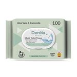 Derela WC Flushable Biodegradable Toilet Wet Wipes - Dermatologically Tested - PH Neutral for the Skin and Plastic-free (1800 Wipes/18 Packs)