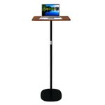 POLESTO Laptop Stand with Adjustable Height 46-120 cm, Adjustable Table for Work Study, Movable Computer Table for Offices/Conference Rooms/Bedrooms/Bedrooms and Sofa Black